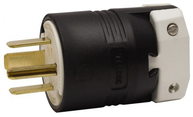 Hubbell Wiring Device-Kellems HBL8461C Straight Blade Plug: 15-60P, 250VAC, Black & White