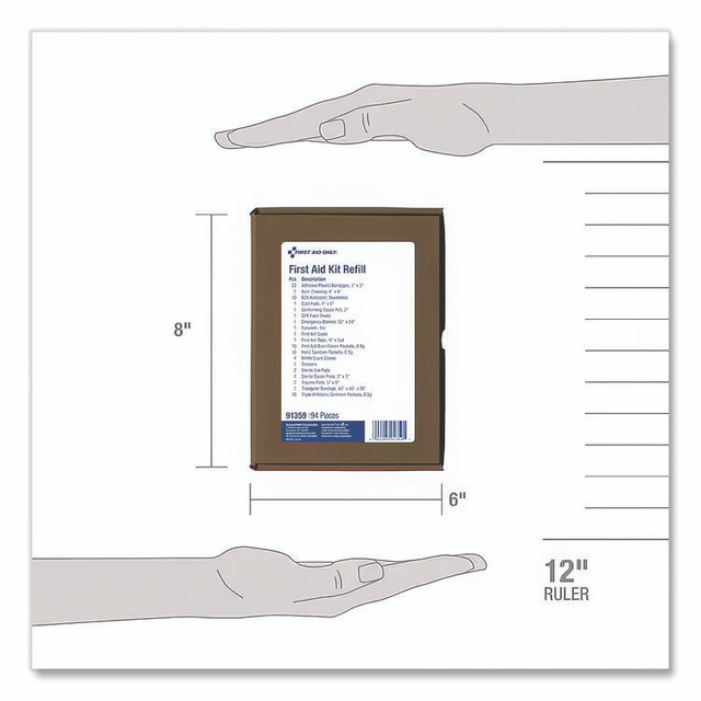 FIRST AID ONLY, INC. 91359 25 Person ANSI A Refill Kit, ANSI 2021 Compliant, 94 Pieces