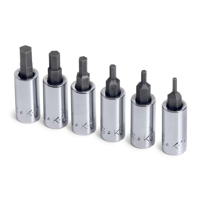 SK 19732 Hex Bit Socket Set: 1/4" Drive, 6 Pc, 2 to 6 mm Hex