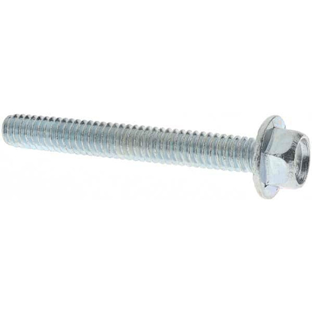 Value Collection KP24730 Serrated Flange Bolt: 1/4-20 UNC, 2" Length Under Head, Fully Threaded