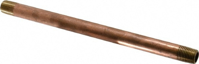 Merit Brass 2104-800 Brass Pipe Nipple: Threaded on Both Ends, 8" OAL, 1/4" NPT