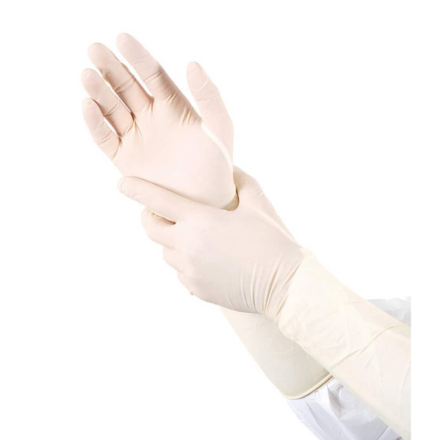 BioClean BLAS-S Series Bioclean Extra Disposable Gloves: Size Small, 6.69 mil, Uncoated-Coated Latex, Cleanroom Grade, Unpowdered