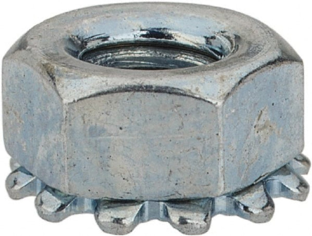 Value Collection 525032PS M4x0.7, Zinc Plated, Steel K-Lock Hex Nut with External Tooth Lock Washer