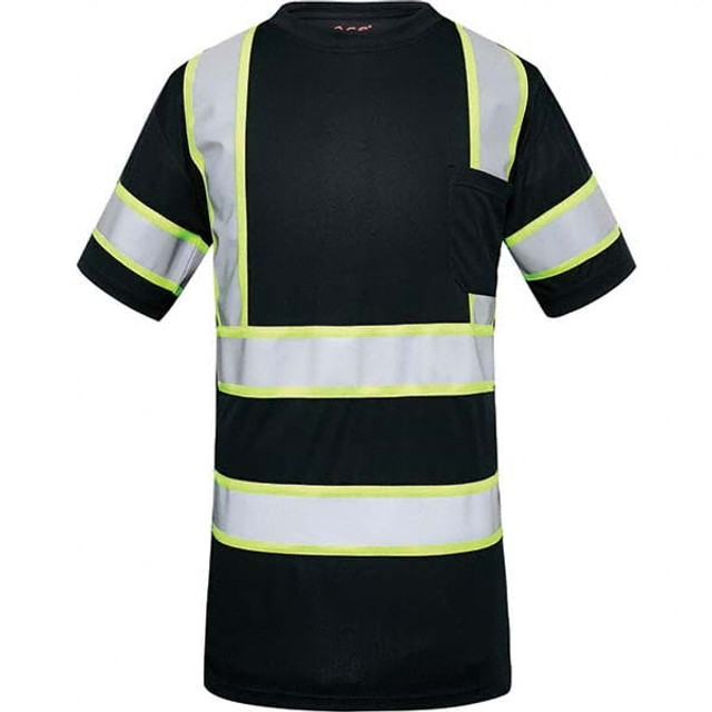 GSS Safety 5011-XL Work Shirt: High-Visibility, X-Large, Polyester, Black & Silver, 1 Pocket