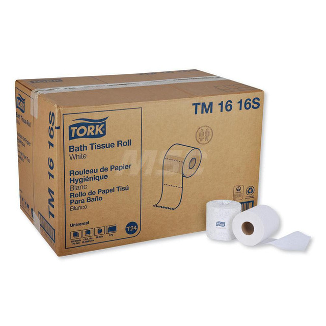 Tork TRKTM1616S Bathroom Tissue: Standard Roll, Recycled Fiber, 2-Ply, White