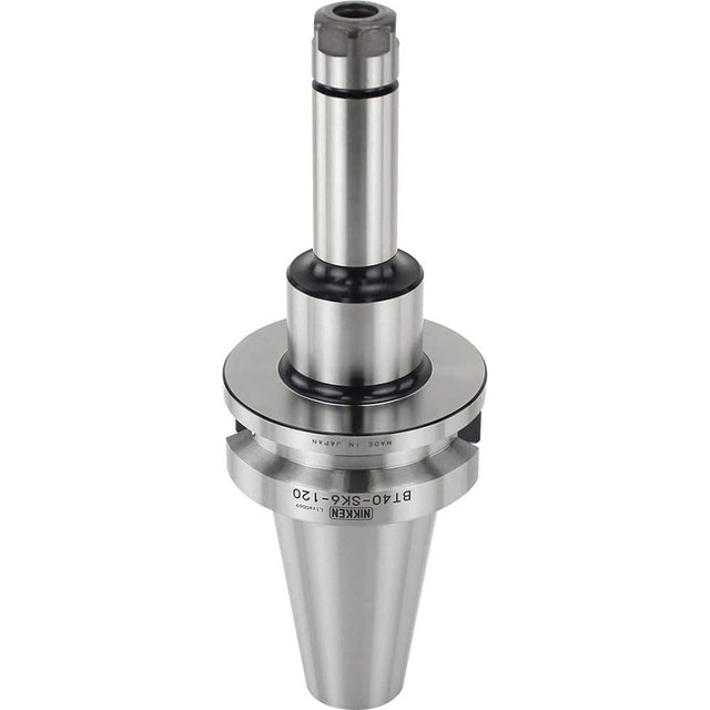 Lyndex-Nikken BT40-SK6-120 Collet Chucks; Collet System: Slim Chuck ; Collet Series: SK6 ; Taper Size: BT40 ; Projection (Decimal Inch): 4.7200in ; Minimum Collet Capacity (Decimal Inch): 0.0280in ; Maximum Collet Capacity (Decimal Inch): 0.2500in