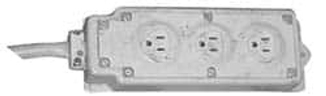 Woodhead Electrical 31593 Power Outlet Strips; Amperage: 15.0 ; Voltage: 125V ; Voltage: 125V ; Cord Length: 0ft ; Material: Rubber ; Number Of Outlets: 3