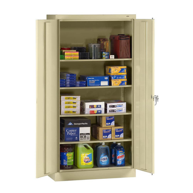 Tennsco 7218-MGY Locking Steel Storage Cabinet: 36" Wide, 18" Deep, 72" High