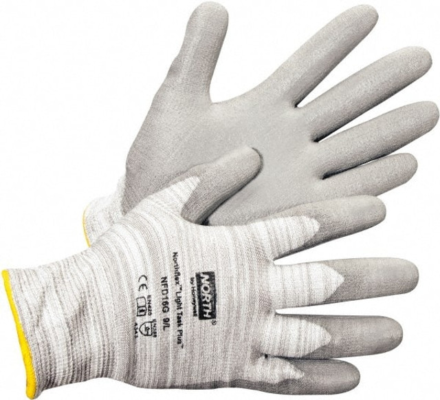 North NFD16G/7S Cut, Puncture & Abrasive-Resistant Gloves: Size S, ANSI Cut 3, ANSI Puncture 1, Polyurethane, Polyethylene