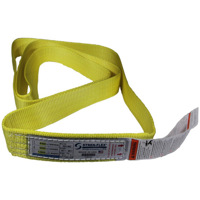 Stren-Flex EN1-901-04 Endless Sling: 1" Wide, 4' Long, 3,200 lb Vertical, 2,500 lb Choker, 6,400 lb Basket, Nylon