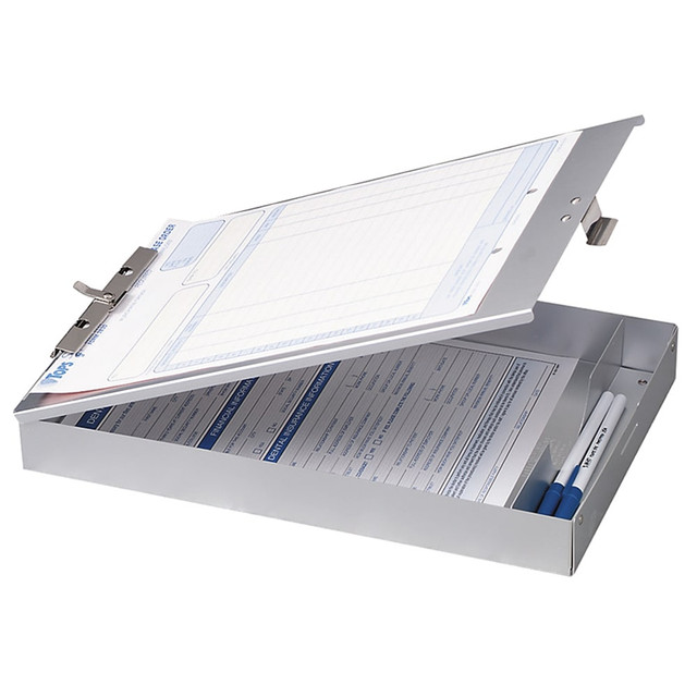 OFFICEMATE INTERNATIONAL CORP. 83200 OIC Aluminum Storage Clipboard Form Holder, 8 1/2in x 12in, Silver OFFICEMATE INTERNATIONAL CORP. 83200 OIC Aluminum Storage Clipboard Form Holder, 8 1/2in x 12in, Silver