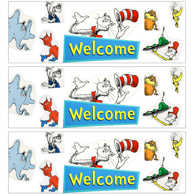 EDUCATORS RESOURCE Eureka EU-842660-3  School Welcome Go-Arounds, Dr. Seuss, 8 Pieces Per Set, Pack Of 3 Sets