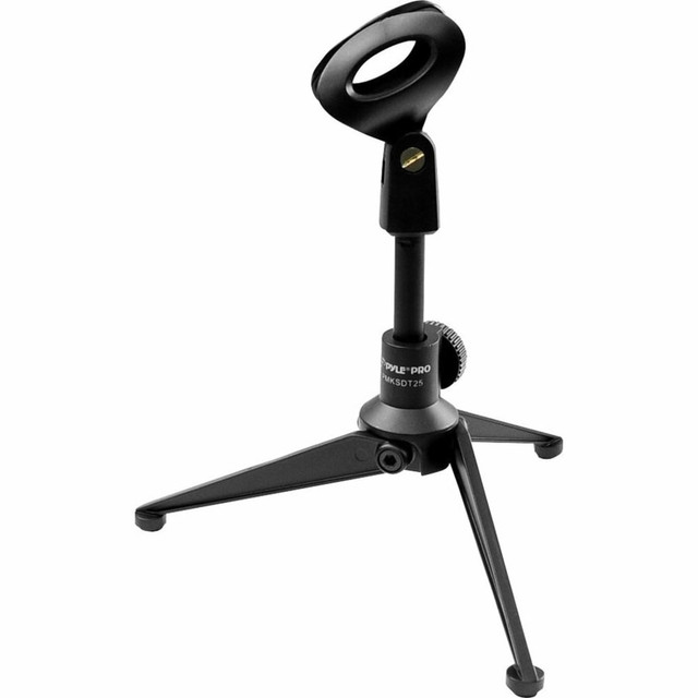 SOUND AROUND INC. PMKSDT25 Pyle Pro Adjustable Desktop Tripod Microphone Stand, Black SOUND AROUND INC. PMKSDT25 Pyle Pro Adjustable Desktop Tripod Microphone Stand, Black