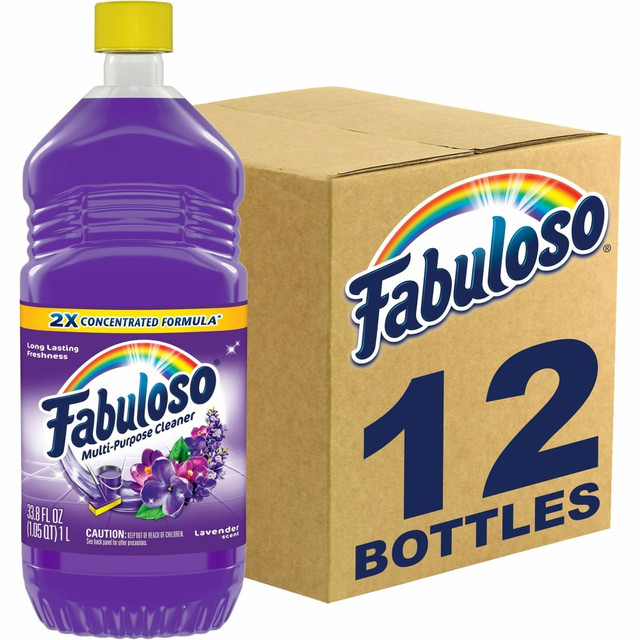 COLGATE-PALMOLIVE,IPD 153096CT Fabuloso All-Purpose Cleaner - 33.8 fl oz (1.1 quart) - Lavender Scent - Rinse-free, Residue-free, Long Lasting - Lavender - 12 / Carton COLGATE-PALMOLIVE,IPD 153096CT Fabuloso All-Purpose Cleaner - 33.8 fl oz (1.1 quart) - Lavender Scent - Rinse-free, Residue-free, Long Lasting - Lavender - 12 / Carton