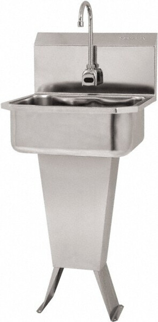 SANI-LAV ESB2-501L-0.5 Hand Sink: Floor Mount, Double Foot Valve Faucet, 304 Stainless Steel