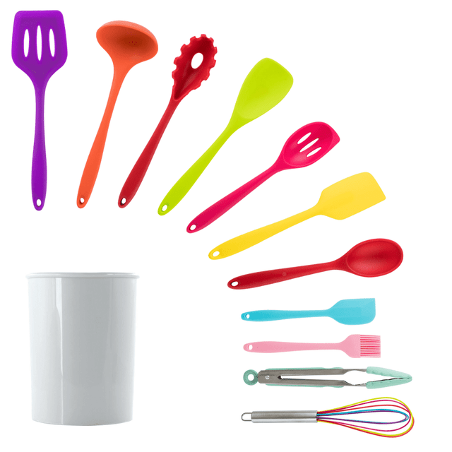 MEGAGOODS, INC. 995114366M MegaChef Silicone Cooking Utensils, Assorted, Set Of 12 Utensils