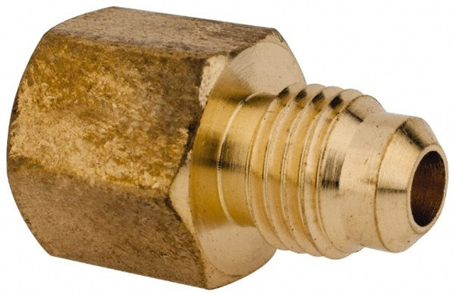 CerroBrass P-U3-4B Brass Flared Tube Connector: 1/4" Tube OD, 1/4 Thread, 45 ° Flared Angle