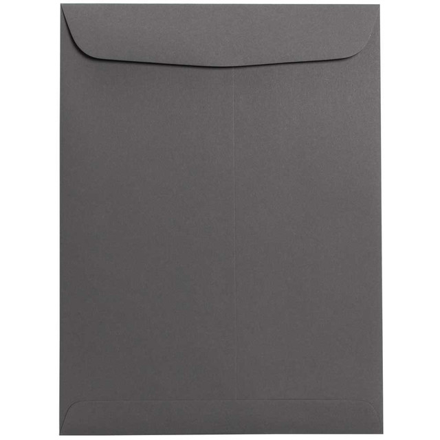 JAM PAPER AND ENVELOPE JAM Paper 21285783B  Open-End 9in x 12in Catalog Envelopes, Gummed Seal, Dark Gray, Pack Of 10