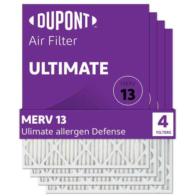 FILTERS-NOW.COM, INC. FD10X25.DU_4 DuPont Ultimate Air Filters, 25in x 10in x 1in, Pack Of 4 Filters