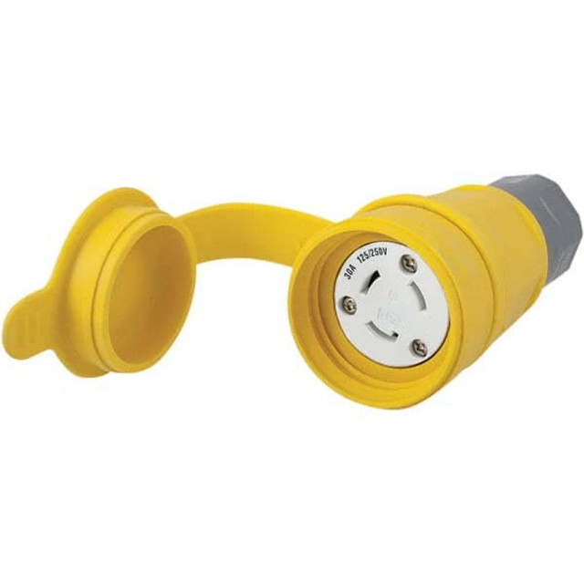 Hubbell Wiring Device-Kellems HBL29W08 Locking Inlet: Connector, Industrial, Non-NEMA, 125 & 250V, Yellow