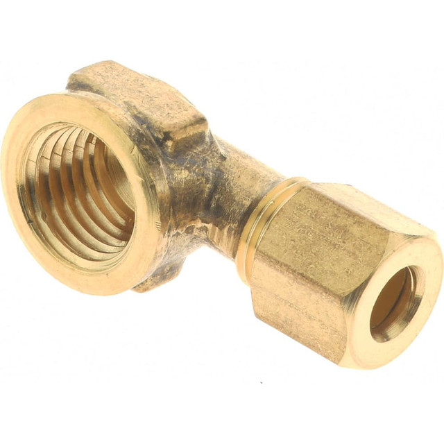 CerroBrass P-70A-4B Compression Tube Female Elbow: 1/4" Thread, Compression x FNPT