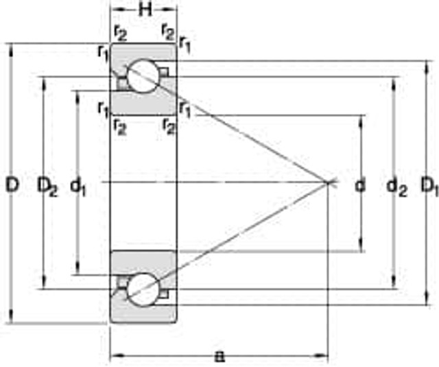 SKF 7418 GAM Angular Contact Ball Bearing: 90 mm Bore Dia, 225 mm OD, 54 mm OAW, Without Flange