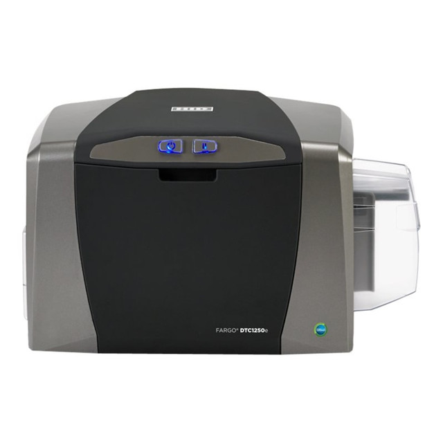 HID GLOBAL 050000 Fargo DTC 1250E - Plastic card printer - color - dye sublimation/thermal resin -  - 300 dpi - up to 600 cards/hour (mono) / up to 150 cards/hour (color) - capacity: 100 cards - USB 2.0