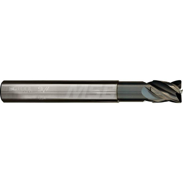 SC Tool 20241 Corner Radius End Mill: 1" Dia, 1-1/8" LOC, 0.25" Radius, 4 Flutes, Solid Carbide