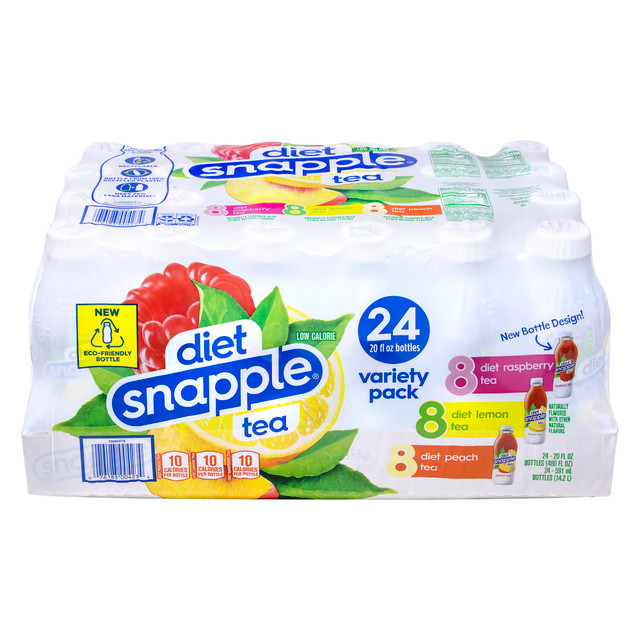 POSITIVE DESIGN 10114996 Snapple Diet Ice Tea, 20 Oz, Assorted Flavors, Pack Of 24 Bottles POSITIVE DESIGN 10114996 Snapple Diet Ice Tea, 20 Oz, Assorted Flavors, Pack Of 24 Bottles