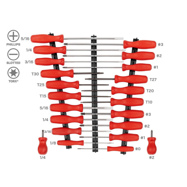 Tekton DRV44500 High-Torque Chrome Blade Screwdriver Set, 4-Piece (#1-#2, 3/16-1/4 in.)