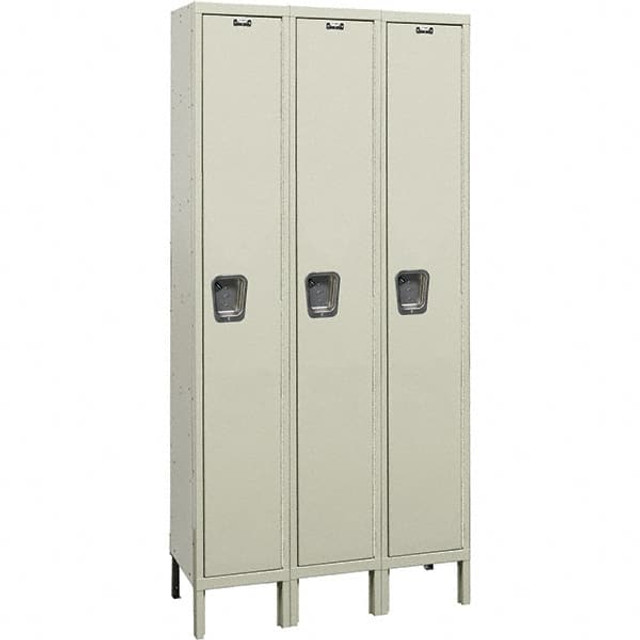 Hallowell UY3228-1A-PT 3-Wide Locker: 12" Wide, 78" High, Padlock