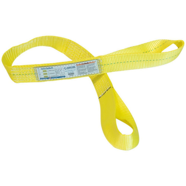 Stren-Flex EET-2-901P-06 Eye & Eye Sling: 1" Wide, 6' Long, 3,200 lb Vertical, 2,500 lb Choker, 6,400 lb Basket, Polyester