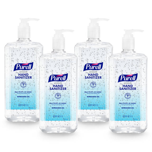 PURELL Advanced Hand Sanitizer is proven to kill 99.99 percent of most common germs that may cause illness. While it's tough on germs, the formulation is mild on skin. With a blend of four moisturizers, hands feel soft, even with frequent use.  Show you care about well-being with PURELL Advanced Hand Sanitizer Refreshing Gel, which eliminates 99.99% of most common germs that may cause illness  Features a refreshing clean scent and evaporates quickly for easy, convenient sanitizing when soap and water aren't available  Mild formula and a blend of four moisturizers means hands feel soft even with frequent use; it's free of triclosan, parabens, phthalates, and preservatives so it doesn't dry out or irritate skin  70% alcohol gel hand sanitizer helps reduce bacteria on the skin  Pump bottle is simple and efficient to use.