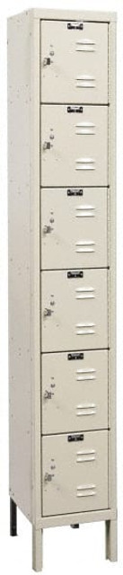 Hallowell U1258-6G-PT 1-Wide Locker: 12" Wide, 14" Deep, 78" High, Padlock