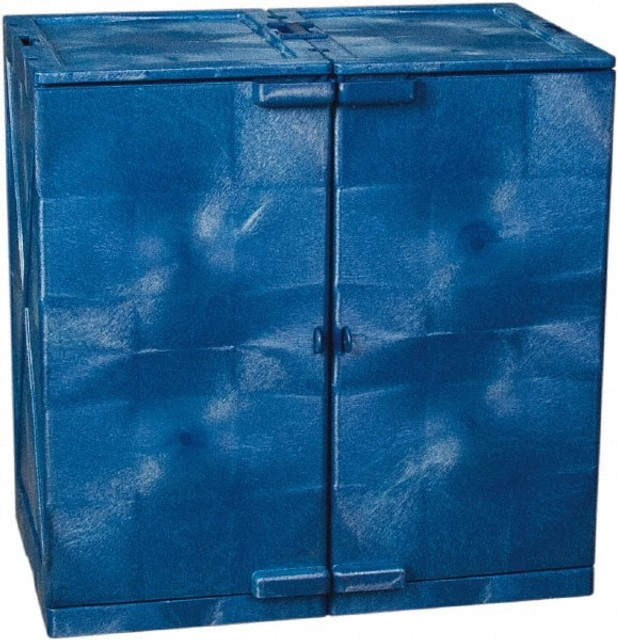 Eagle M24CRA Stackable Cabinet: Manual Closing, 4 Shelves, Blue