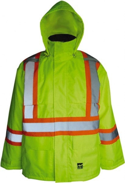 Viking 6326JG-XXL Heated Jacket: Size 2X-Large, High-Visibility Lime, Polyester