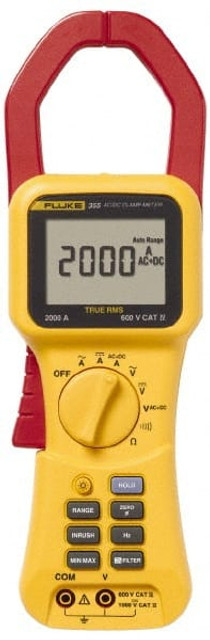 Fluke FLUKE-355 Clamp Meter: CAT III & CAT IV, 2.2835" Jaw, Clamp On Jaw