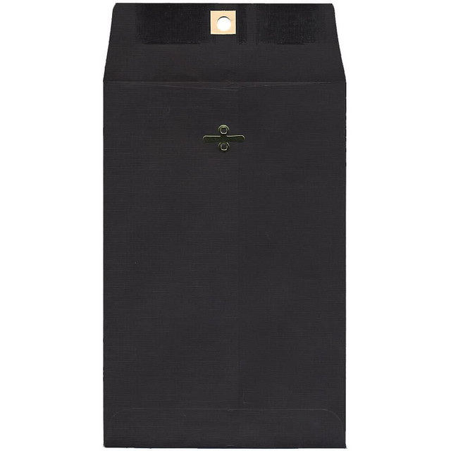 JAM PAPER AND ENVELOPE JAM Paper 87915B  Open-End 6in x 9in Catalog Envelopes, Clasp Closure, Black, Pack Of 10