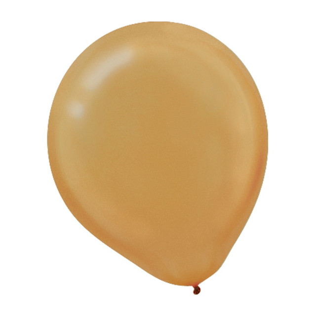 AMSCAN CO INC Amscan 113251.19  Pearlized Latex Balloons, 12in, Gold, Pack Of 72 Balloons, Set Of 2 Packs