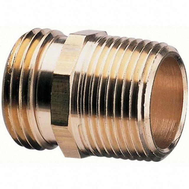 Nelson 855714-1001 Garden Hose Connector: Male Hose to Male Pipe, 3/4" NH x 3/4" NPT, Brass