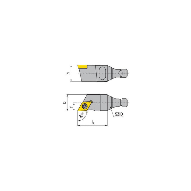 WNT 72810630 Modular Turning & Profiling Cutting Unit Heads; System Size: BH16 ; Cutting Direction: Right Hand ; Compatible Insert Style: DC.. ; Compatible Insert Size Code: 21.5. ; Internal or External: External ; Insert Holding Method: Screw