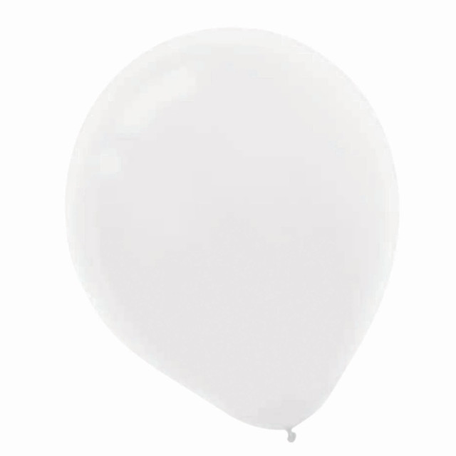 AMSCAN CO INC 113252.08 Amscan Latex Balloons, 12in, White, 15 Balloons Per Pack, Set Of 4 Packs