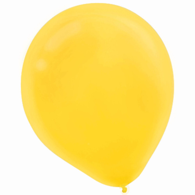 AMSCAN CO INC 113252.09 Amscan Latex Balloons, Sunshine Yellow, 12in, 15 Balloons Per Pack, Set Of 4 Packs