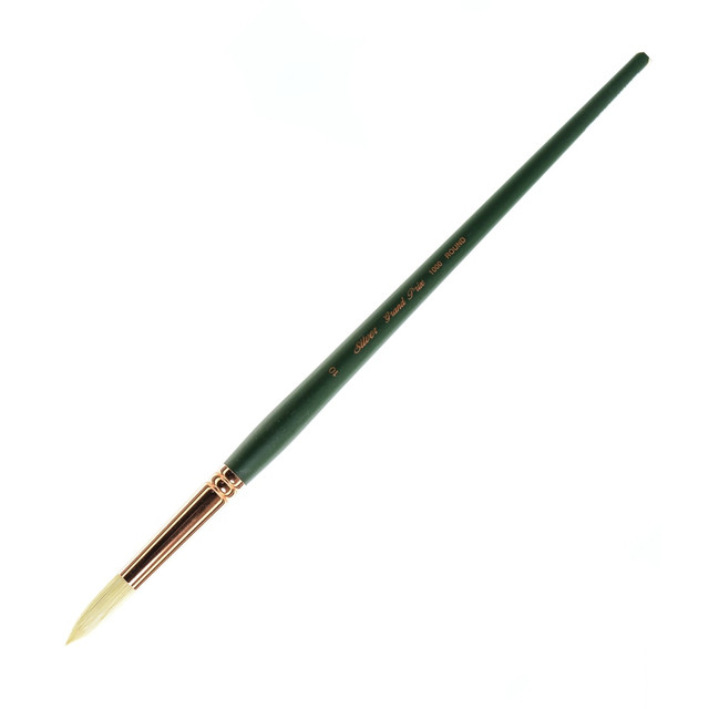 SILVER BRUSH LIMITED 1000-10 Silver Brush Grand Prix Paint Brush Series 1000, Size 10, Round Bristle, Hog Hair, Green