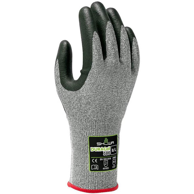 SHOWA 386XXL-10 Cut, Puncture & Abrasive-Resistant Gloves: Size 2XL, ANSI Cut A3, ANSI Puncture 2, Nitrile, ATA & HPPE Blend