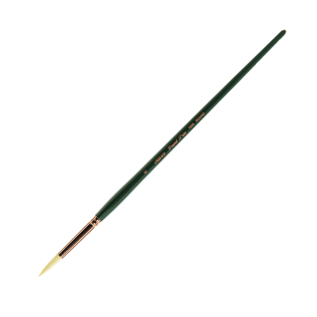 SILVER BRUSH LIMITED 1000-6 Silver Brush Grand Prix Paint Brush Series 1000, Size 6, Round Bristle, Hog Hair, Green