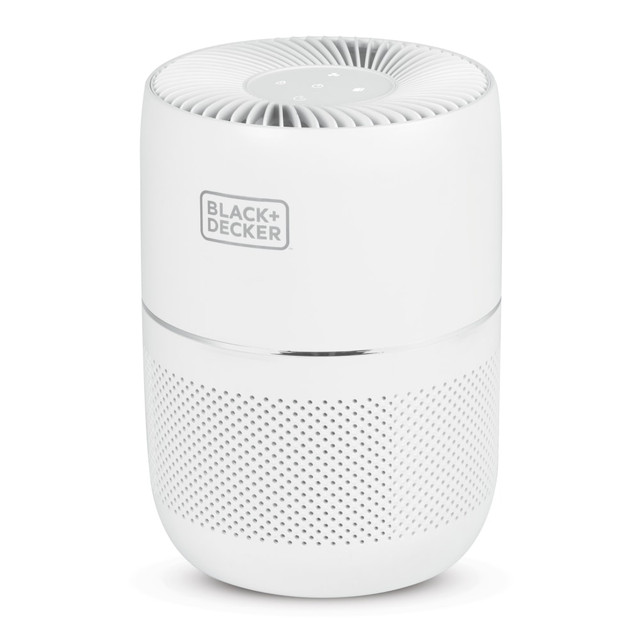 W APPLIANCE COMPANY LLC BAPT01 BLACK+DECKER HEPA Tabletop Air Purifier, 93 Sq Ft, 12-1/4inH x 8-15/16inW x 8-15/16inD, White W APPLIANCE COMPANY LLC BAPT01 BLACK+DECKER HEPA Tabletop Air Purifier, 93 Sq Ft, 12-1/4inH x 8-15/16inW x 8-15/16inD, White