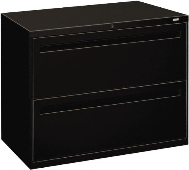 Hon HON782LP Horizontal File Cabinet: 2 Drawers, Steel, Black