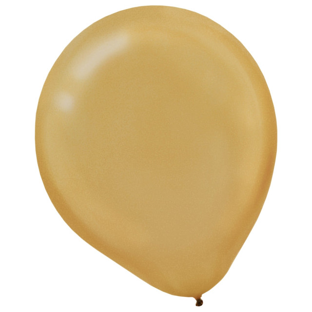 AMSCAN CO INC 113253.19 Amscan Latex Balloons, 12in, Gold, 15 Balloons Per Pack, Set Of 4 Packs