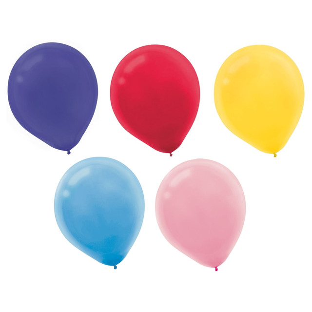 AMSCAN CO INC 113255.99 Amscan Glossy Latex Balloons, 9in, Assorted Colors, 20 Balloons Per Pack, Set Of 4 Packs